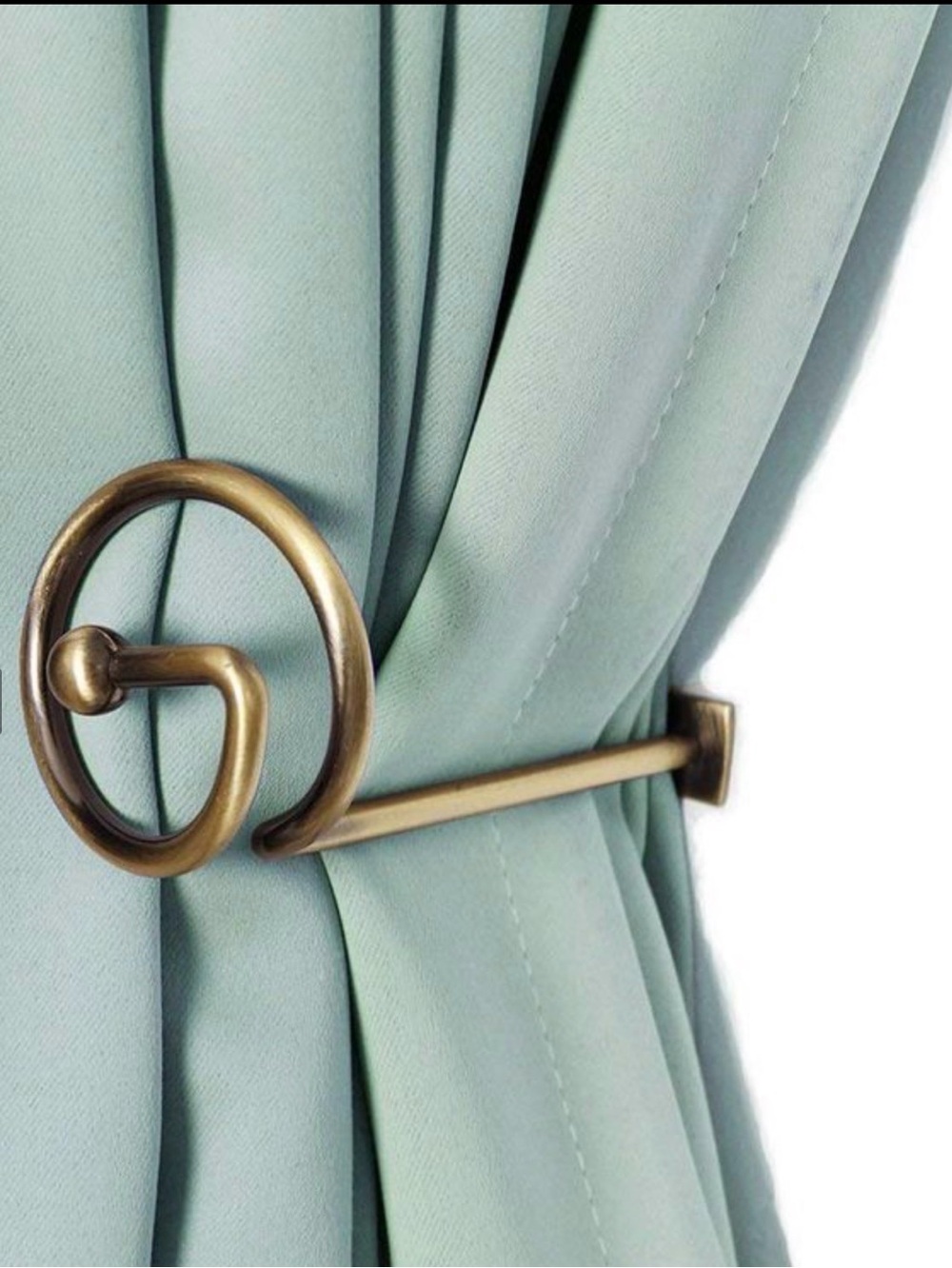 Brass Spiral Curtain Holdback Hooks - Gold